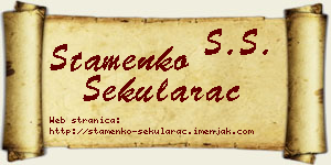 Stamenko Šekularac vizit kartica